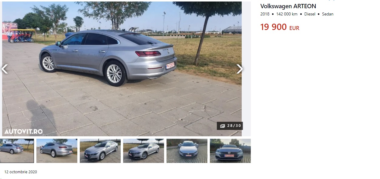 Cât costă cel mai accesibil Volkswagen Arteon pe autovit.ro?