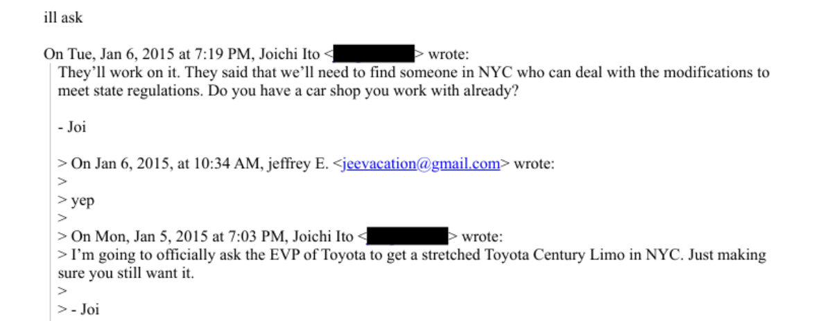 e-mail trimis lui epstein