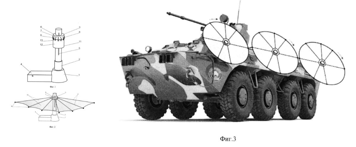 rusia a brevetat o umbrela rotativa conceputa pentru a proteja vehiculele blindate impotriva dronelor kamikaze